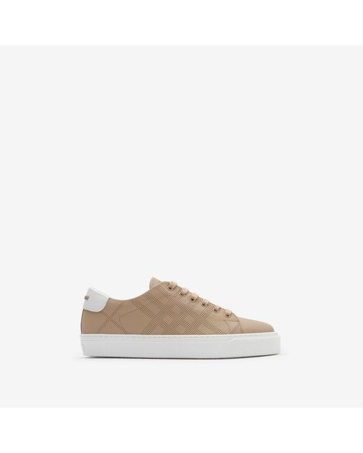 Burberry Natural Check Leather Sneakers