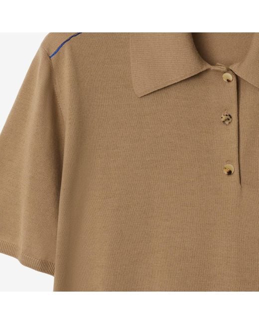 Burberry Brown Wool Polo Shirt for men