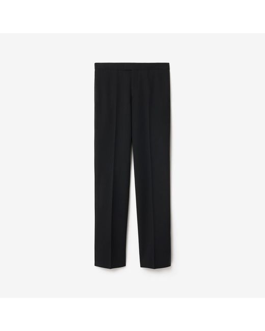 Burberry Black Grain De Poudre Wool Tuxedo Trousers for men