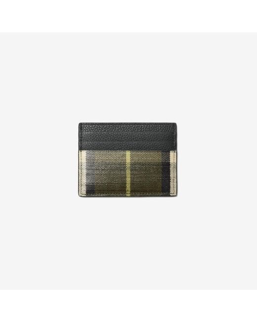 Burberry Green Tall Check Card Case for men