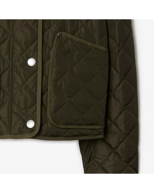 Burberry Green Cropped Quilted Nylon Jacket