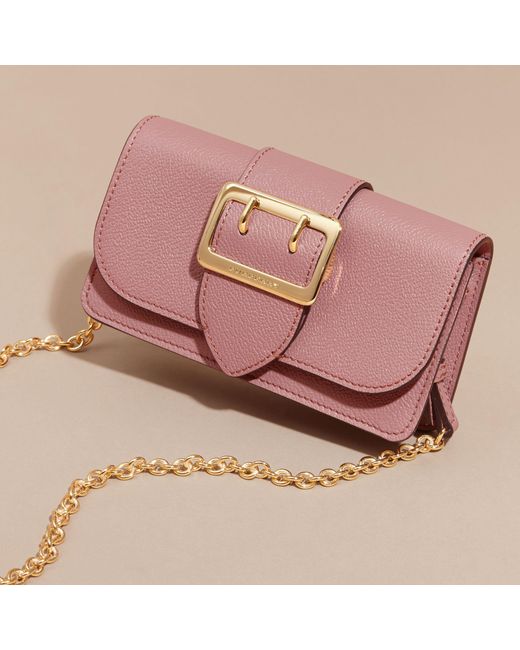 Burberry Pink Grainy Leather Small Buckle Tote Bag - Yoogi's Closet