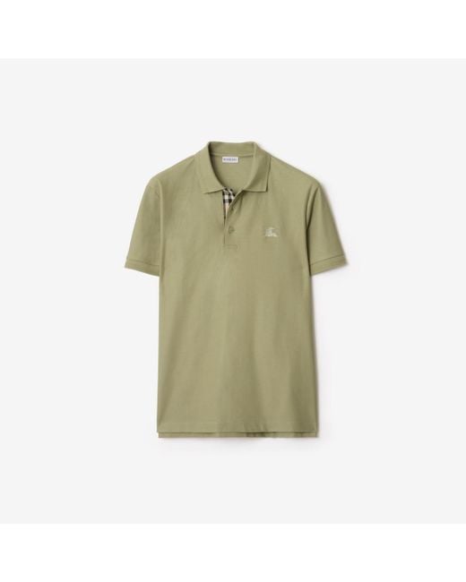 Cotton Polo Shirt Burberry pour homme en coloris Green