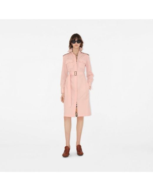 Burberry Pink Cotton Poplin Shirt Dress