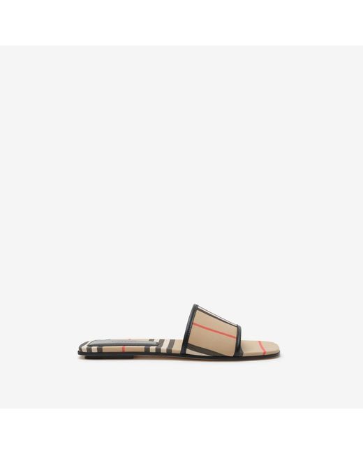 Burberry Natural Icon Stripe Cotton Slides