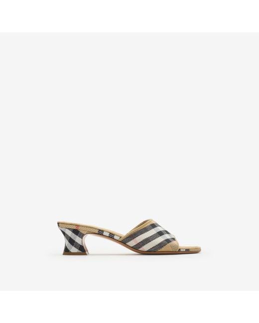 Burberry Metallic Check Sloane Mules​