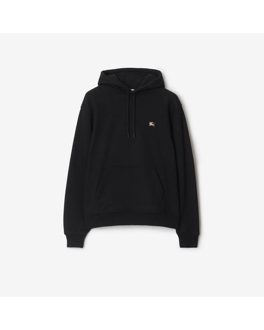 Burberry Black Knight Stamp Cotton Hoodie for men