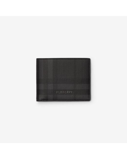 Burberry Black City Check Slim Bifold Wallet for men