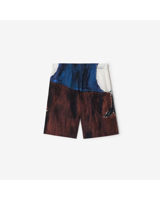 Burberry Blue Swan Nylon Shorts for men