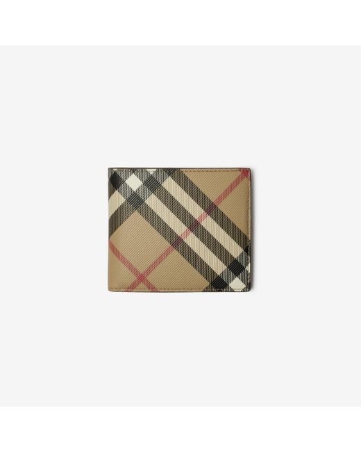 Burberry Green Check Bifold Coin Wallet for men
