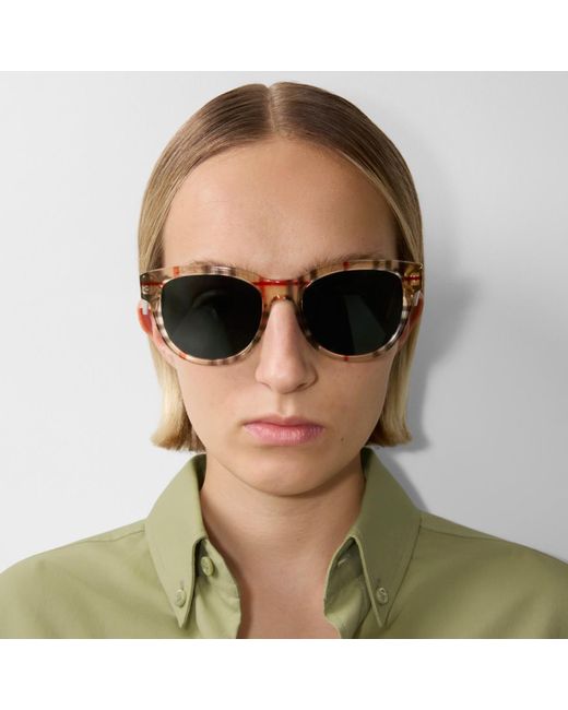 Burberry Multicolor Check Round Sunglasses