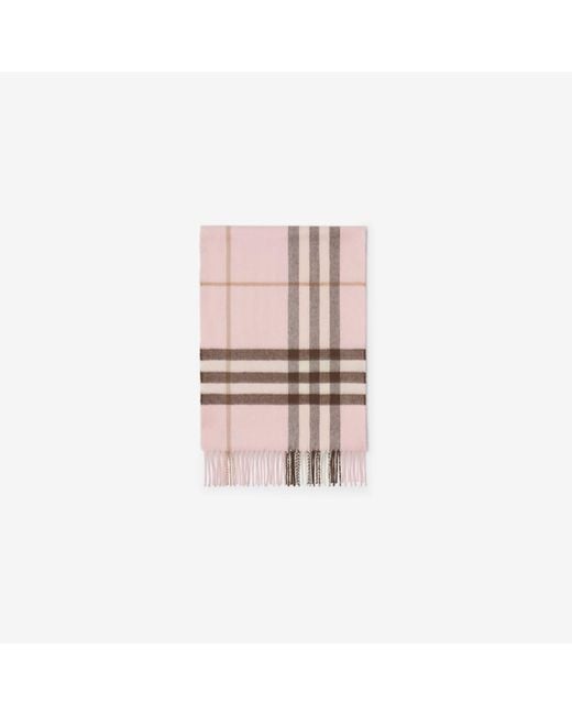 Check Cashmere Scarf Burberry en coloris Pink