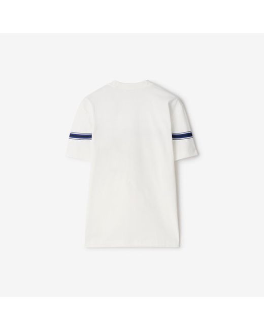 Burberry White Stripe Cotton T-shirt for men