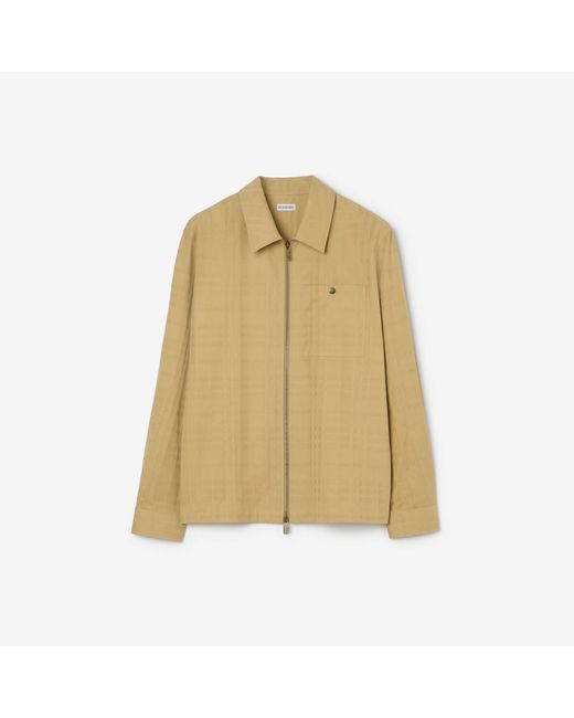 Burberry Natural Check Cotton Zip Overshirt for men