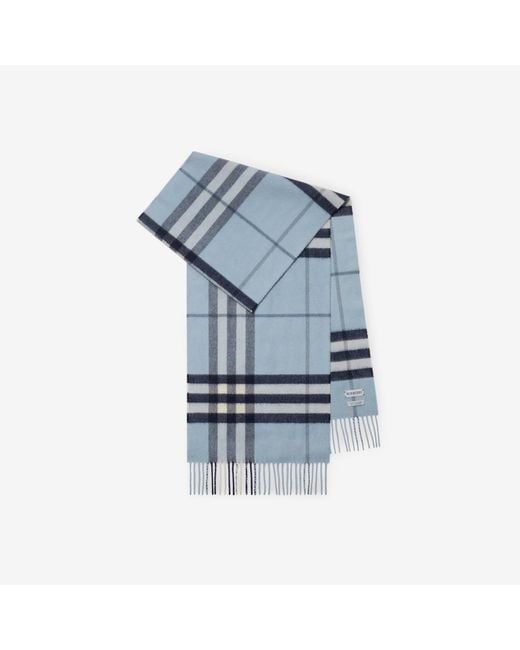 Burberry Blue Check Cashmere Scarf