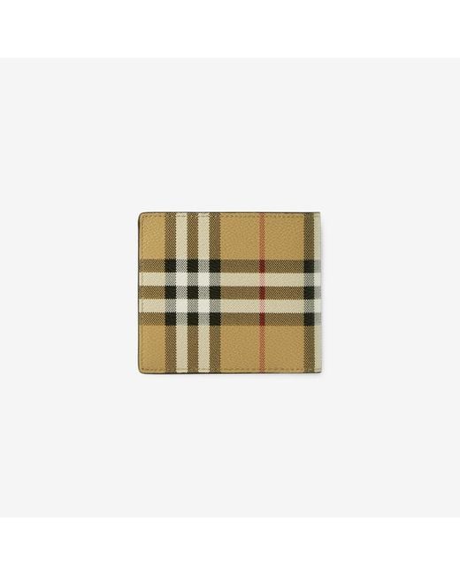 Burberry Natural Check Bifold Coin Wallet for men