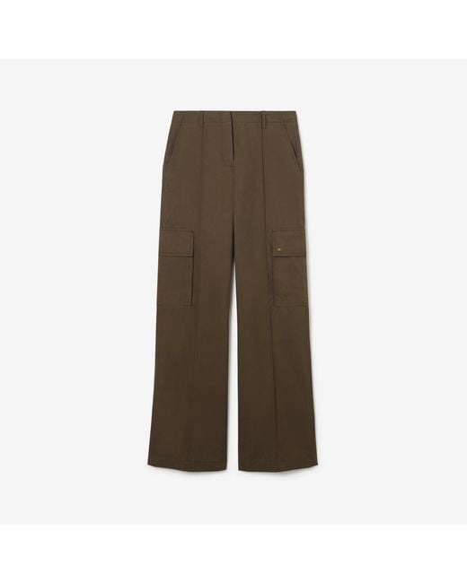 Burberry Green Gabardine Cargo Trousers