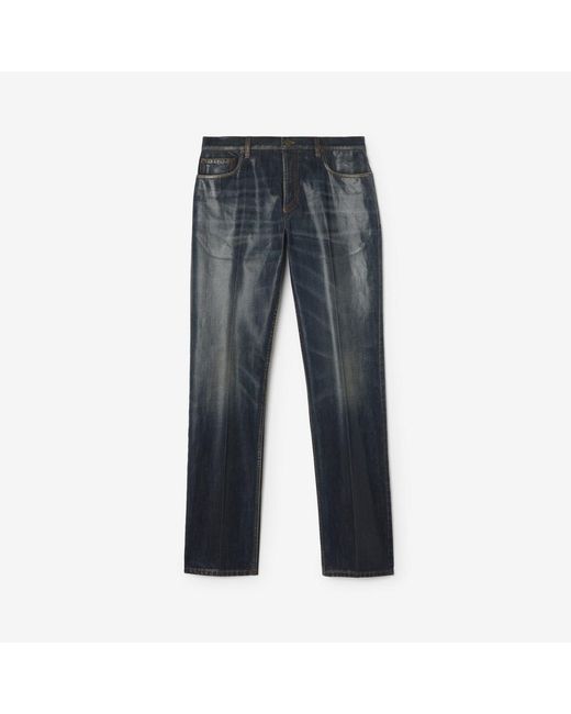 Burberry Gray Slim Coated Jeans for men