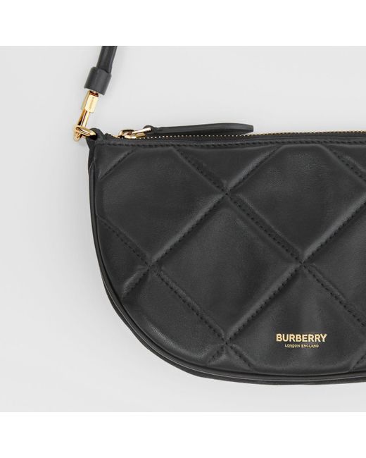 Burberry Black Quilted Lambskin Olympia Pouch