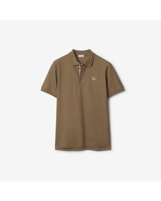 Burberry Brown Cotton Polo Shirt for men