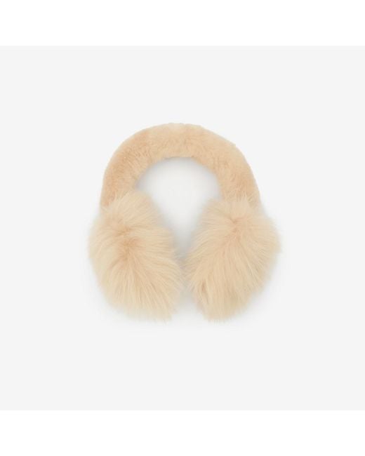 Shearling Earmuffs Burberry en coloris White