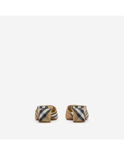 Burberry Metallic Check Sloane Mules​