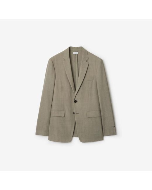 Burberry Gray Wool Tailored Jacket for men