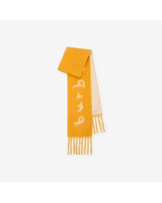 Burberry Metallic Reversible Logo Alpaca Wool Blend Scarf