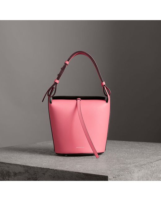 Burberry Pink The Small Leather Bucket Bag