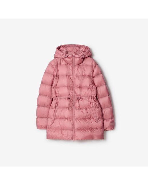 Burberry Nylon Puffer Coat in Pink | Lyst UK