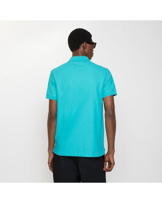 Burberry Blue Cotton Polo Shirt for men