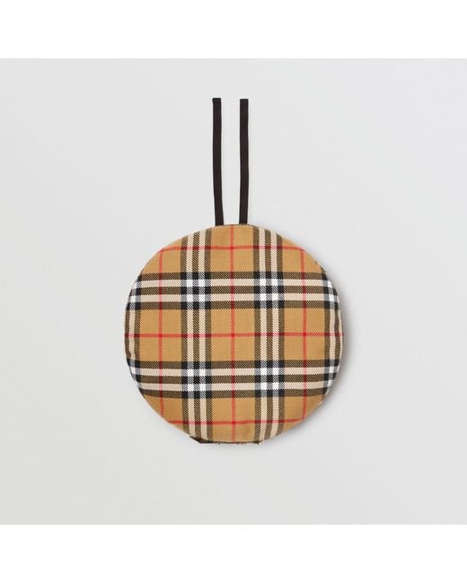 Burberry Multicolor Pin Detail Vintage Check Wool Beret