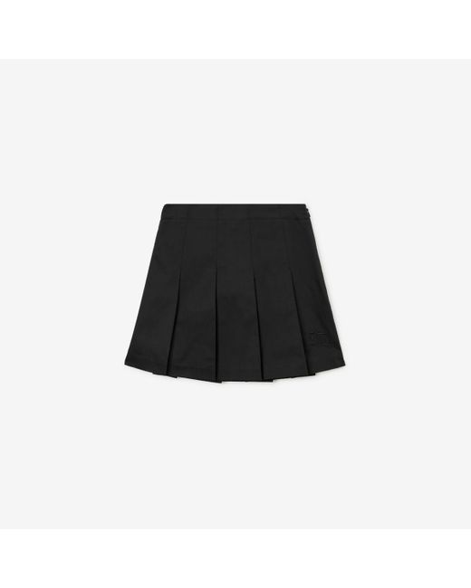Burberry Black Pleated Cotton Skirt