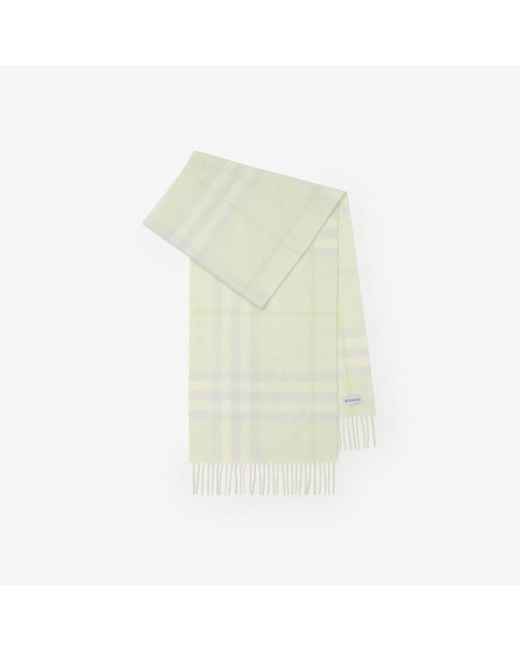 Burberry White Check Cashmere Scarf