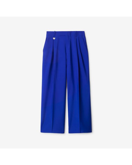 Burberry Blue Wool Tailored Trousers