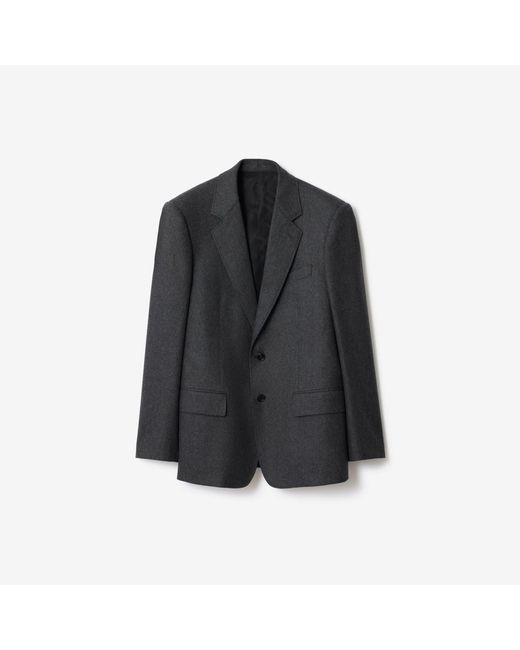 Burberry Black Wool Flannel Tailored Jacket for men