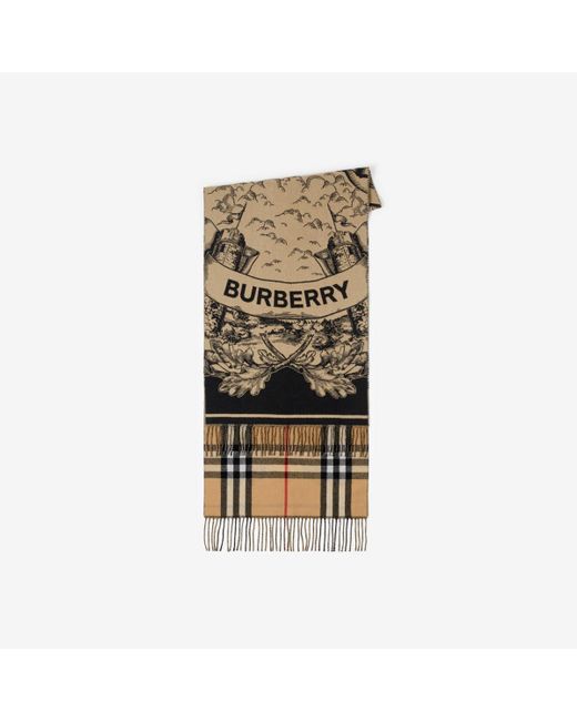 Burberry Multicolor Reversible Ekd Cashmere Scarf