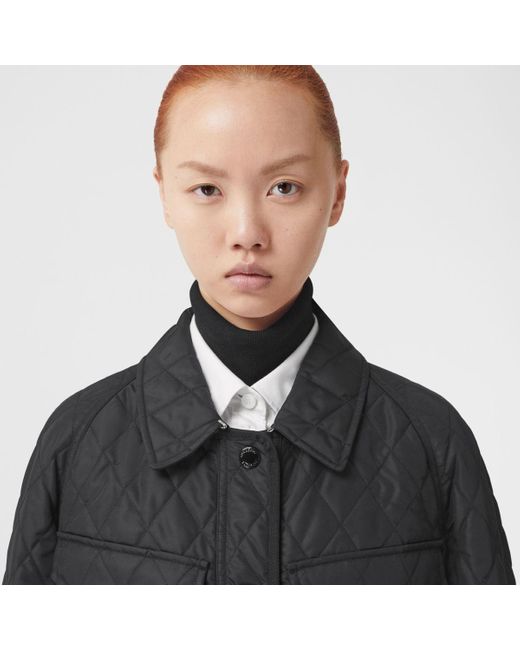 diamond quilted nylon canvas field jacket