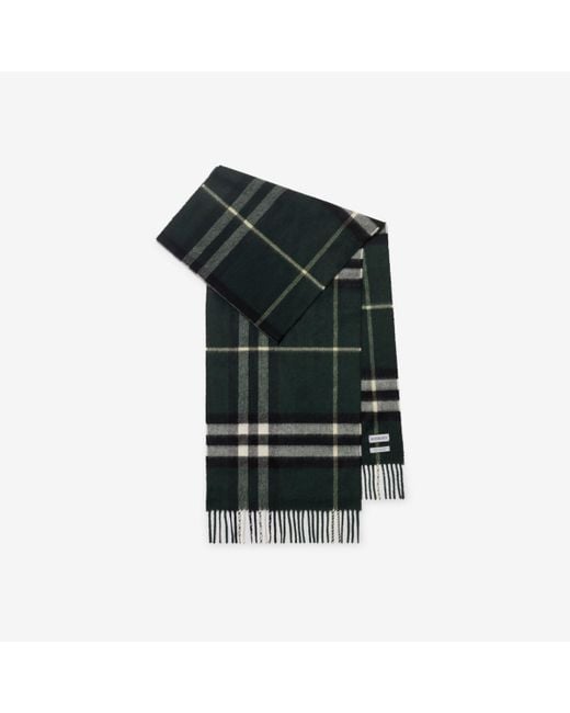 Burberry Green Check Cashmere Scarf