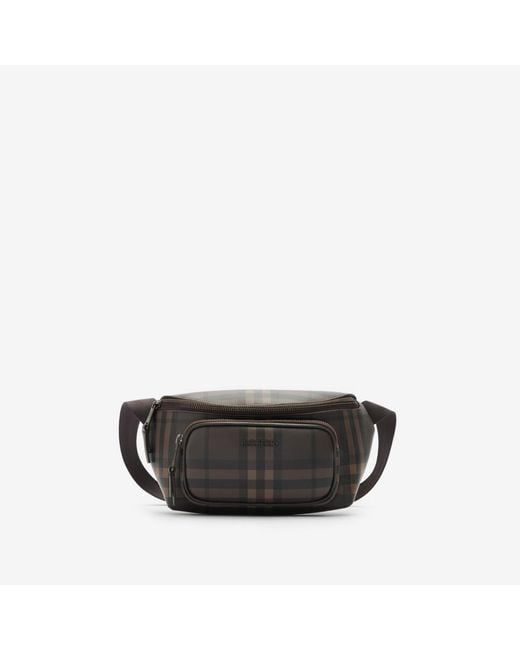 Burberry Black City Check Belt Bag for men