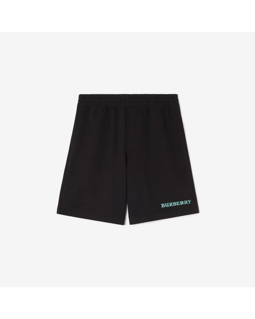 Burberry Black Logo Cotton Shorts for men