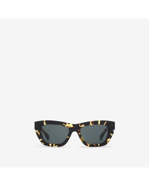 Burberry Black Inlaid Check Cat-Eye Sunglasses​