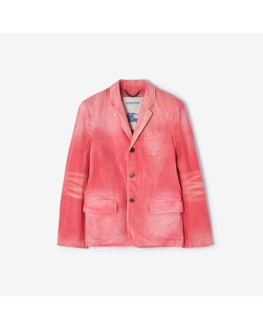 Burberry Pink Coated Denim Tailored Jacket for men