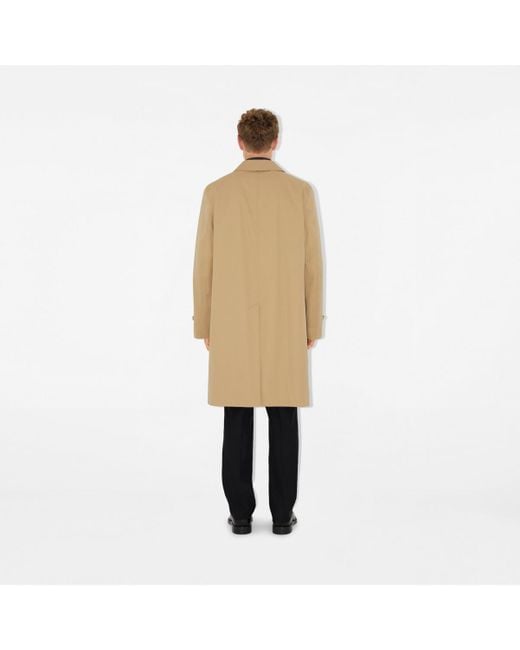 Burberry Long Gabardine Car Coat in Natural für Herren