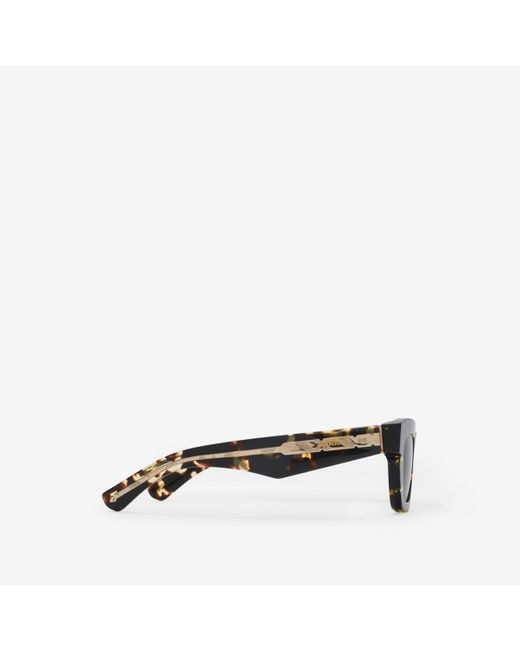 Burberry Black Inlaid Check Cat-Eye Sunglasses​
