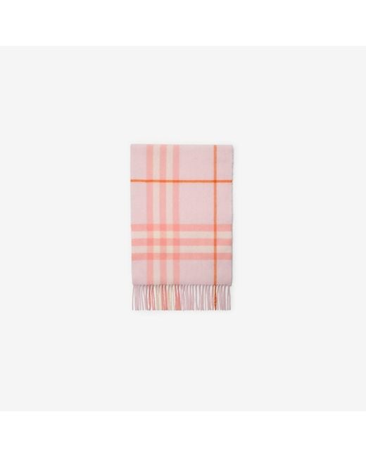 Burberry Pink Check Cashmere Scarf