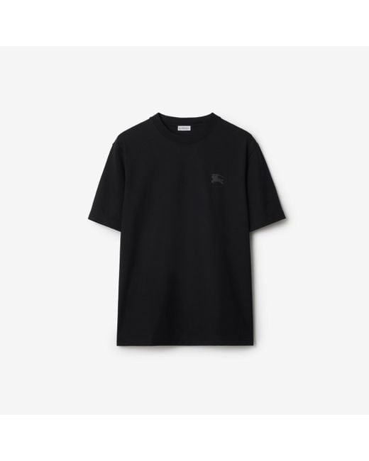 【BURBERRY】EKD BADGE T-SHIRT Burberry Ekd Badge Cotton T-Shirt in Black for Men | Lyst