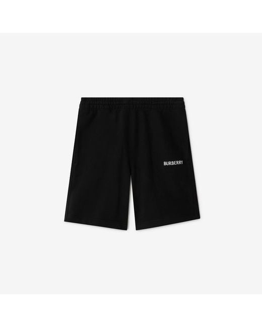 Burberry Black Logo Cotton Shorts for men