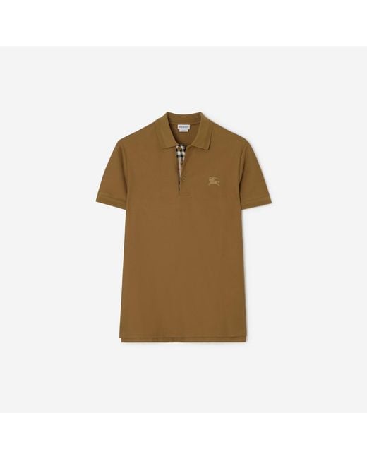 Burberry Brown Cotton Polo Shirt for men