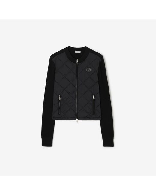 Burberry Black Quilted Nylon And Wool Fulbrook Jacket